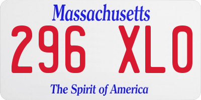 MA license plate 296XL0