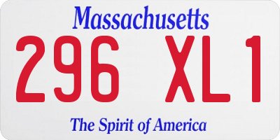 MA license plate 296XL1