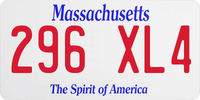 MA license plate 296XL4