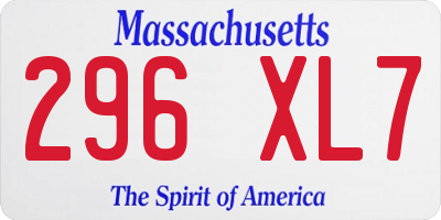MA license plate 296XL7