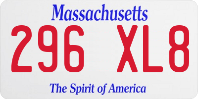 MA license plate 296XL8