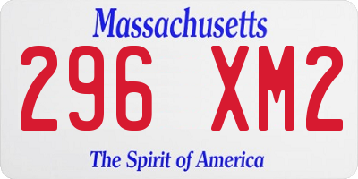 MA license plate 296XM2