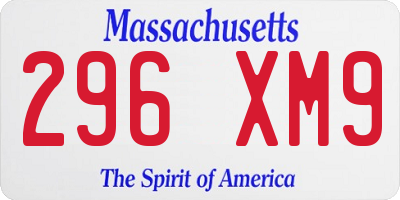 MA license plate 296XM9