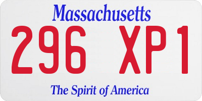 MA license plate 296XP1