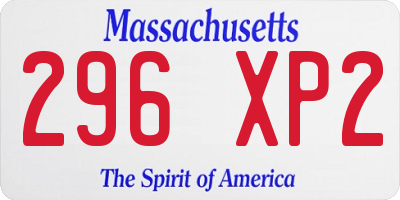 MA license plate 296XP2