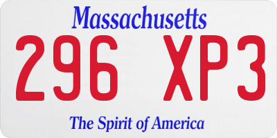 MA license plate 296XP3