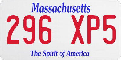 MA license plate 296XP5