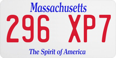 MA license plate 296XP7