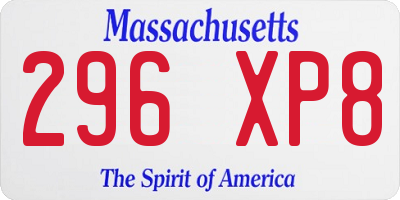 MA license plate 296XP8