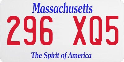 MA license plate 296XQ5