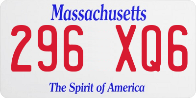 MA license plate 296XQ6