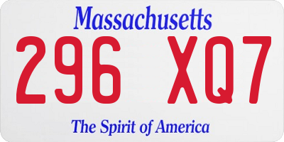 MA license plate 296XQ7