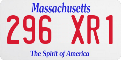 MA license plate 296XR1