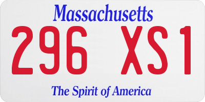 MA license plate 296XS1