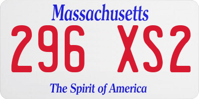 MA license plate 296XS2