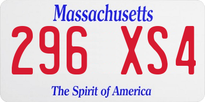 MA license plate 296XS4