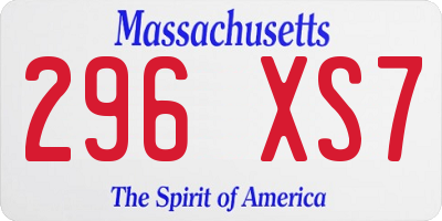 MA license plate 296XS7