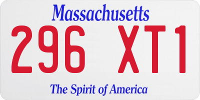MA license plate 296XT1