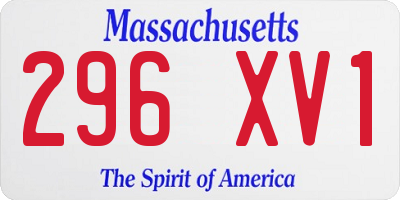 MA license plate 296XV1