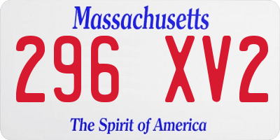 MA license plate 296XV2