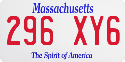 MA license plate 296XY6