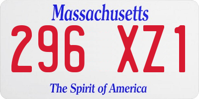 MA license plate 296XZ1