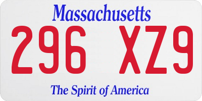 MA license plate 296XZ9