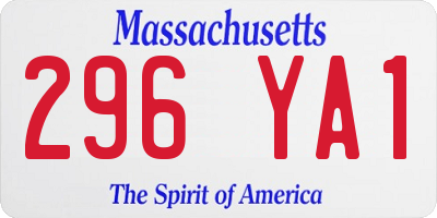 MA license plate 296YA1