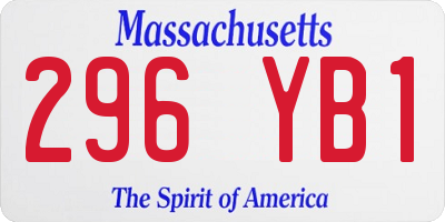 MA license plate 296YB1