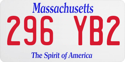 MA license plate 296YB2