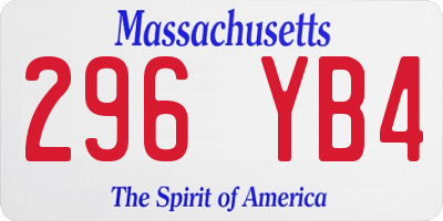 MA license plate 296YB4