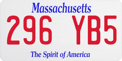 MA license plate 296YB5