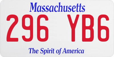 MA license plate 296YB6