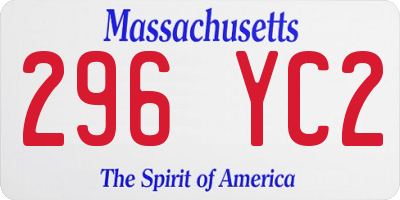 MA license plate 296YC2