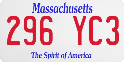 MA license plate 296YC3