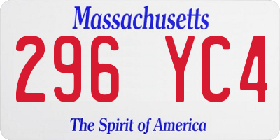 MA license plate 296YC4