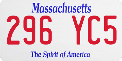 MA license plate 296YC5