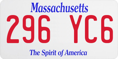 MA license plate 296YC6