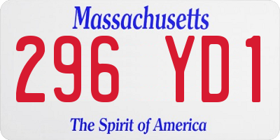 MA license plate 296YD1