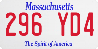 MA license plate 296YD4