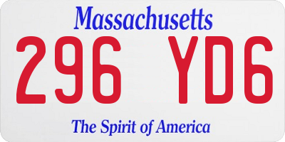 MA license plate 296YD6