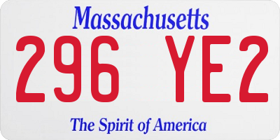 MA license plate 296YE2