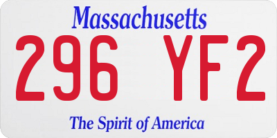MA license plate 296YF2