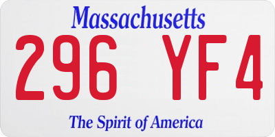 MA license plate 296YF4