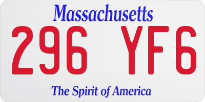 MA license plate 296YF6