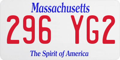 MA license plate 296YG2