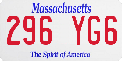 MA license plate 296YG6