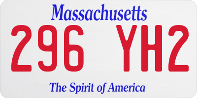 MA license plate 296YH2