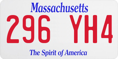 MA license plate 296YH4