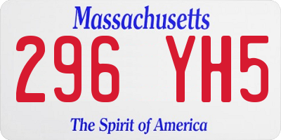 MA license plate 296YH5